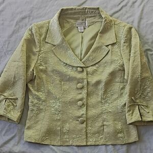 Adrianna Papell Light Green Floral Blazer Size 12